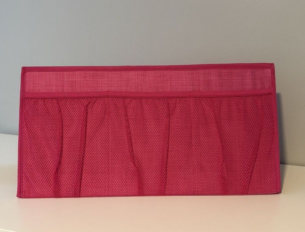 Thirty One 31 LARGE Utility Tote STAND TALL INSERT Pink Cross Pop Mesh Pockets